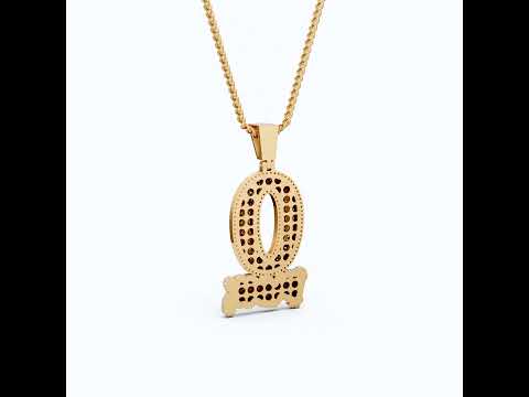Custom 0 Block Cluster Hip Hop Pendant in Lab Diamond – 14k Solid Gold, Statement Pendant, Rapper Gift for Him