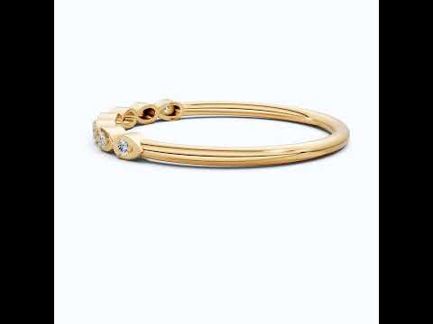 Teardrop Motif Stacking Wedding Band in 14K Solid Gold, 0.06 TCW Round Cut Lab Diamonds, Promise Band, Wedding Bridal Jewelry, Gift For Her