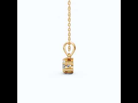 Contemporary Solitaire Wedding Pendant in 14K Solid Gold, 0.50 CT Round Cut Lab Created Diamond, Everyday Pendant, Birthday Gift For Girl