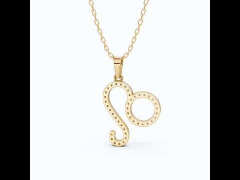 Leo Zodiac Sign Charm Pendant in 14K Rose Gold, Birthday Gift for Her, Wedding Jewelry, Dainty Horoscope Pendant