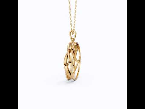 Unique Criss Cross Round Daily Wear Pendant 14K Solid Gold, 1.49 Round Cut Lab Created Diamonds, Anniversary Gift for Her, Elegant Jewelry