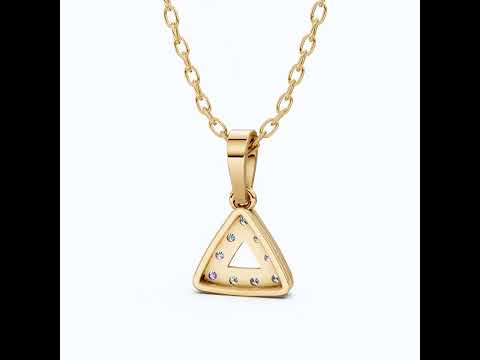 Elegant Triangle Halo Pendant in 14k Solid Gold, 0.23 TCW Round Cut Lab Diamonds, Birthday Gift for Her, Bridesmaid Jewelry