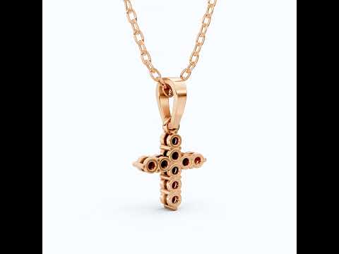 Sparkling Cross Cluster Pendant in 14K Solid Gold, 0.23 TCW Round Cut Lab Diamonds, Religious Gift for Her, Bridal Jewelry