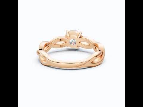 Twisted Band Pave Engagement Ring in Solid 9k/14k Gold, Anniversary Gift for Wife, Braided Pave Band Wedding Ring