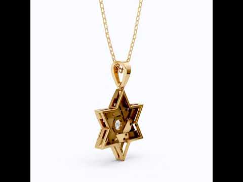 Unique Interwoven Star Diamond Pendant in 14k Solid Gold, 1.11 TCW Round Cut Lab Grown Diamonds, Perfect Gift for Women, Wedding Jewelry, Everyday Pendant