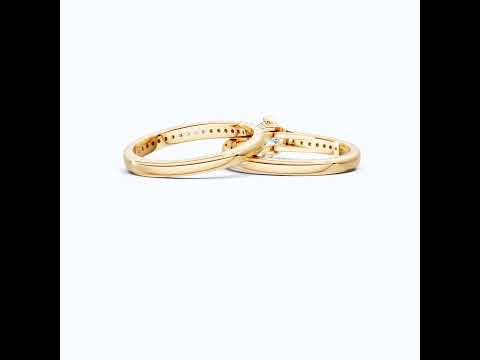 Vintage Solitaire Pave Engagement Bridal Ring Set in 14K Solid Gold, 0.50 CT Round Cut Lab Created Diamonds, Anniversary Gift for Her, Diamond Bridal Set