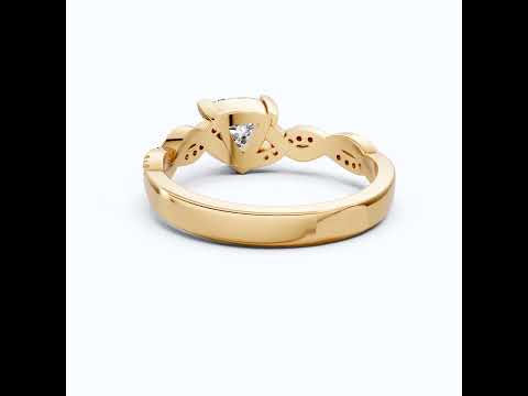 Twisted Infinity Trillion Solitaire Engagement Ring in 14K Solid Gold, 0.70 CT Trillion Cut Lab Created Diamond, Gift for Her