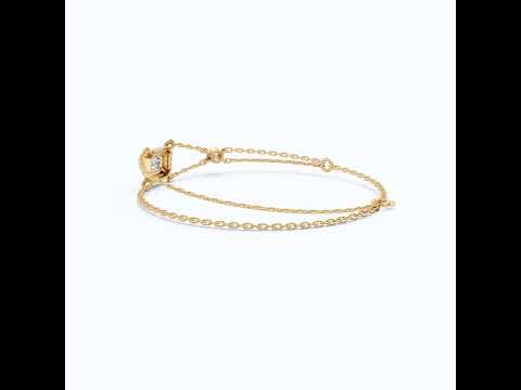 Dainty Emerald Halo Double Chain Bracelet in 14k Solid Gold, 0.75 CT Emerald Cut Lab Grown Diamond, Everyday Bracelet, Wedding Gift for Her