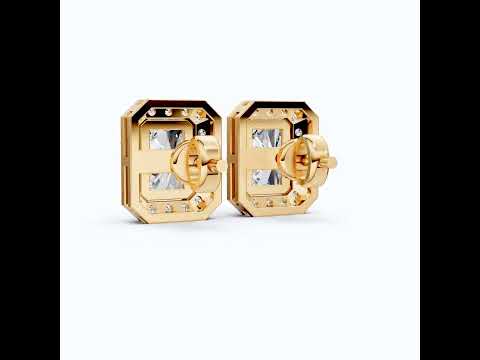 2.00 TCW Radiant Cut Lab Grown Diamonds Halo Stud Earrings in 14k Yellow Gold, Wedding Gift for Wife, Bridal Jewelry