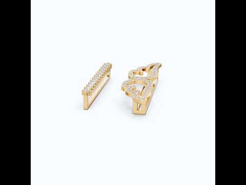 Angel Wing & Bar Watch Charms in Lab Grown Diamond – Solid 14K Gold, Luxury Gift for Wife, Bridal Jewelry Charm Accessory