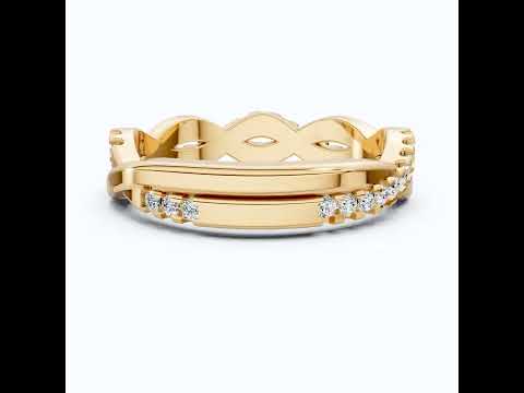 Twisted Infinity Anniversary Wedding Band in 14K Solid Gold, 0.40 TCW Round Cut Lab Created Diamonds, Promise Ring, Bridal Jewelry, Gift for Her