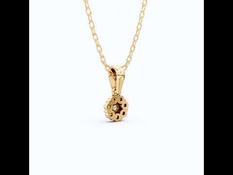 Timeless Floral Cluster Pendant in 14K Solid Gold, 0.23 TCW Round Cut Lab Created Diamonds, Birthday Gift for Her, Everyday Wear Pendant