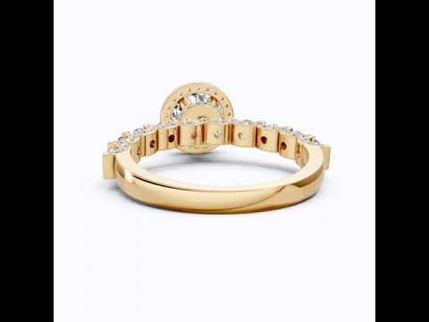 Dazzling Halo Style Engagement Ring in 14K Solid Gold, 2.42 TCW Round Cut Lab Created Diamonds, Wedding Gift for Her, Bridal Jewelry