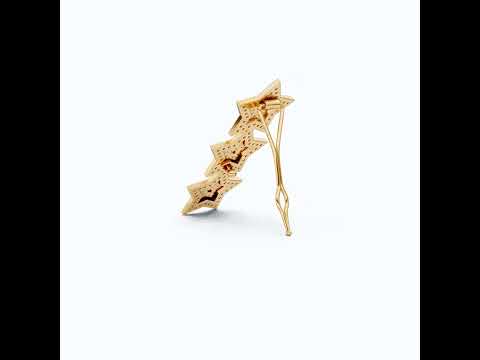 Celestial Triple Star Hair Pin in Lab Diamond or Moissanite – Solid 10k/14k Gold or Sterling Silver Gift for Her, Bridal Hair Jewelry