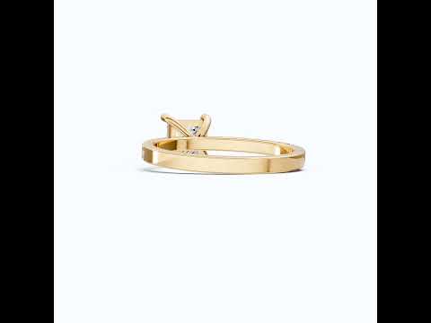 1.00 CT Princess Cut Pavé Band Solitaire Engagement Ring in Lab Grown Diamond - 14K Solid Gold, Bridal Gift for Her, Everyday Fine Jewelry