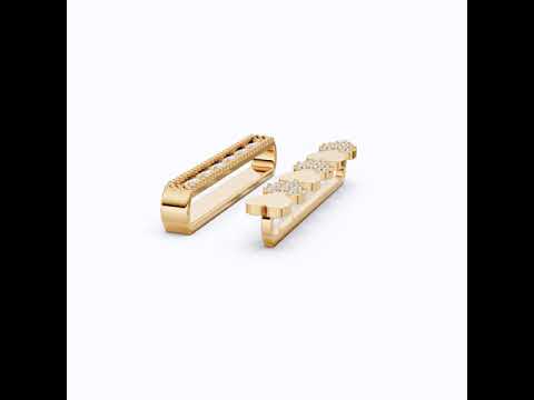 Romantic Alternating Heart Stack & Twisted Rope Bar Watch Charms in Lab Diamond – 14K Solid Gold, Modern Accessory, Gift for Wife