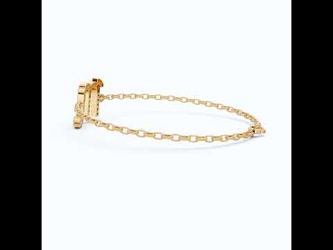 Minimalist Scorpio Symbol Bracelet in 14K Solid Gold, 0.31 TCW Round Cut Lab Created Diamonds, Personalized Astrology Birthday Gift for Her