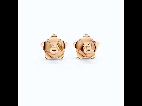 Floral Petal Solitaire Stud Earrings in 14k Rose Gold, 1.68 TCW Round Cut Lab Diamonds, Anniversary Gift for Women, Flower Shaped Earrings