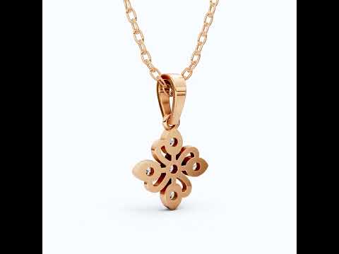 Floral Filigree Everyday Pendant in 14k Solid Gold, 0.25 TCW Round Cut Lab Grown Diamonds, Bridal Pendant, Gift for Women