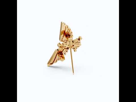 Majestic Eagle Wing Diamond Brooch in Lab Grown Diamond-14k Solid Gold, Luxury Pin Jewelry, Gift for Her/Him