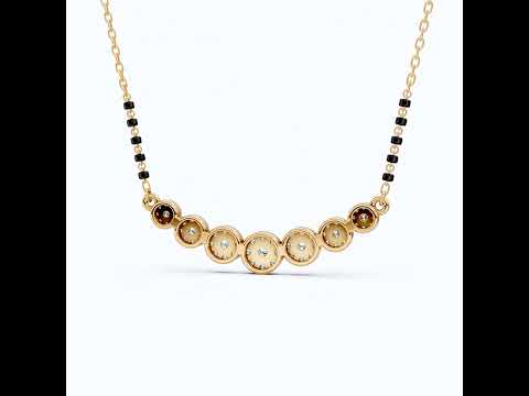 Bubble Pavé Disc Tanmaniya Mangalsutra Necklace in Lab Diamond – 14k Solid Gold, Handmade Bridal Jewelry, Wedding Gift