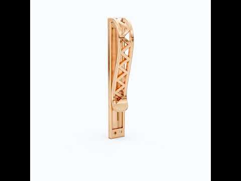 Greek Key Enamel Tie Pin in 14K Rose Gold, Groom’s Luxury Accessories, Elegant Men’s Gift, Versace-Inspired Diamond Tie Clip