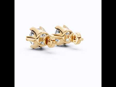 Timeless Round Solitaire Stud Earrings in 14K Solid Gold, 2.60 TCW Round Cut Lab Created Diamonds, Wedding Gift for Her, Everyday Jewelry