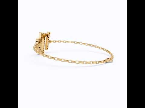 Virgo Sign Elegant Link Chain Bracelet in 14k Rose Gold, 0.46 TCW Round Cut Lab Grown Diamonds, Personalized Friendship Jewelry, Birthday Gift for Her