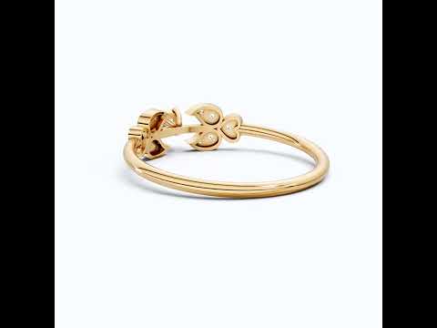 Elegant Floral Cluster Engagement Ring in 14K Solid Gold, 0.18 TCW Round Cut Lab Grown Diamonds, Promise Ring, Gift For Her