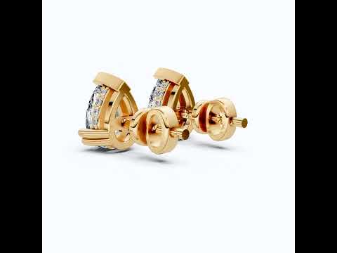 Teardrop Halo Earrings in 14K Solid Gold, 1.50 TCW Pear Cut Lab Grown Diamonds, Bridal Jewelry, Birthday Gift for Her