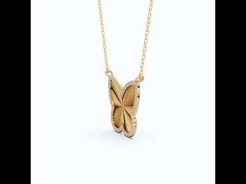 Elegant Bold Butterfly Everyday Pendant in 14k Solid Gold, 0.78 TCW Round Cut Lab Grown Diamonds, Birthday Gift for Fashion Lovers