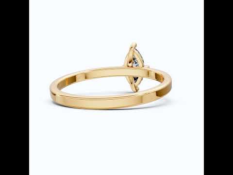 Classic Elegant Solitaire Engagement Ring in 14K Solid Gold, 0.50 CT Marquise Cut Solitaire Lab Created Diamond, Bridal Jewelry