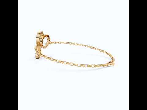 Chic Leo Zodiac Sign Bracelet in 14k Solid Gold, 0.43 TCW Round Cut Lab Grown Diamonds, Stacking Charm, Astrology Gift for Her