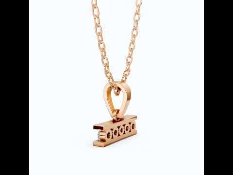 Classic Channel Set Bar Charm Pendant in 14K Solid Gold, 0.19 TCW Round Cut Lab Grown Diamonds, Birthday Gift for Women