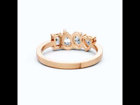 Four Stone East-West Engagement Ring in 14K Solid Gold, 1.99 TCW Heart/Oval/Pear/Emerald Cut Lab Grown Diamonds, Wedding Gift for Wife, Bridal Jewelry
