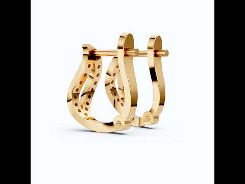 Infinity Twist Pavé Huggie Hoops Earrings in Lab Diamond – 14K Solid Gold, Handmade Jewelry, Wedding Gift for Women