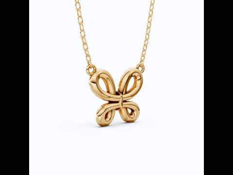Elegant Pave Butterfly Diamond Pendant in 14k Solid Gold, 0.38 TCW Round Cut Lab Grown Diamonds, Romantic Gift for Her, Everyday Pendant