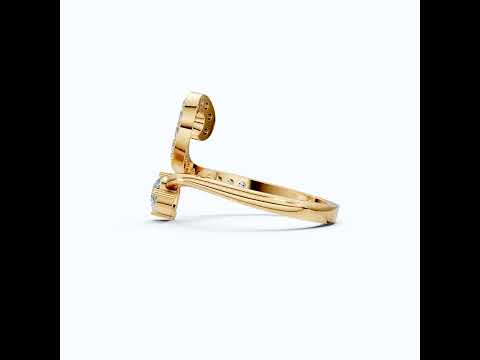 Modern Open Snack Pear Engagement Ring in 14K Solid Gold, 0.25 CT Pear Cut Lab Created Diamond, Statement Ring, Bridal Jewelry, Everyday Ring