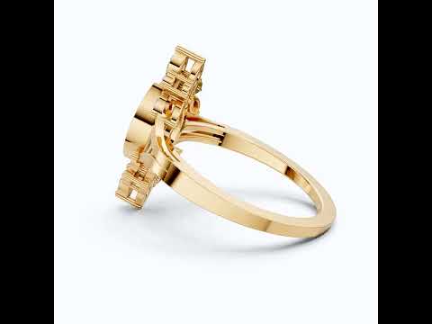 Splendid Marquise Cluster Halo Engagement Ring in 14k Solid Gold, 0.47 TCW Marquise/Round Cut Lab Created Diamonds, Anniversary Gift For Her, Everyday Ring