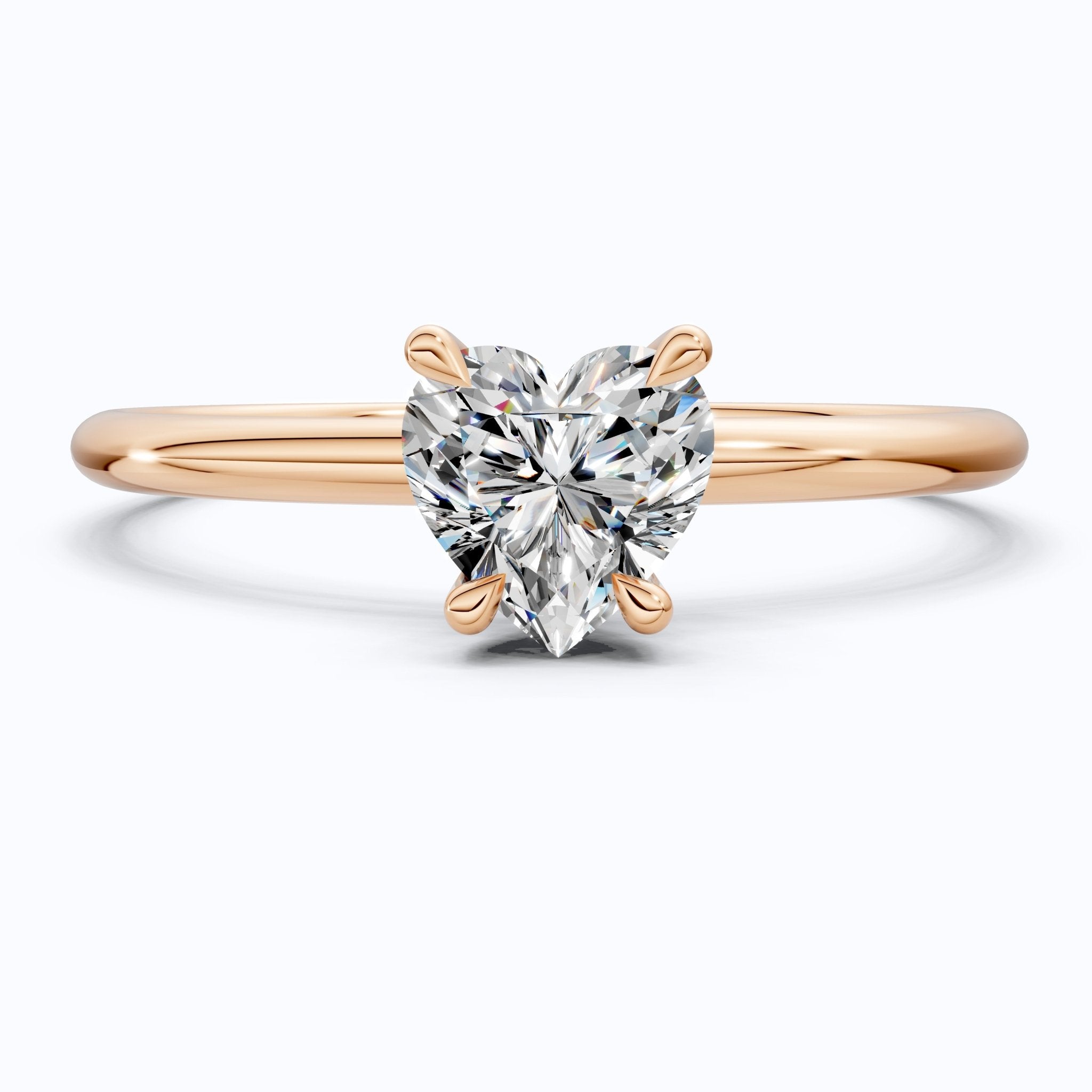 Romantic Heart Cut Solitaire Engagement Ring in 14k Solid Gold, 0.50 CT Heart Cut Lab Grown Diamond, Proposal Ring Gift for - Shoora Designs