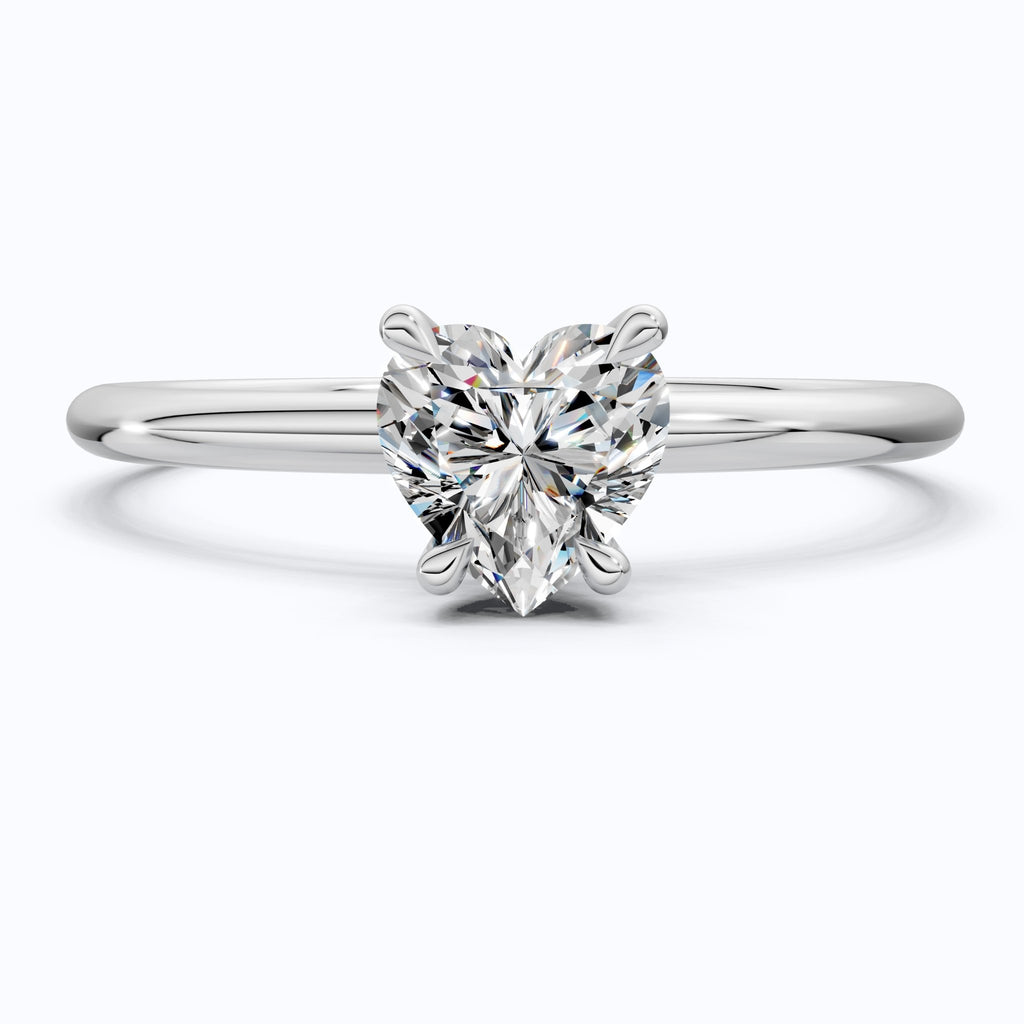 Romantic Heart Cut Solitaire Engagement Ring in 14k Solid Gold, 0.50 CT Heart Cut Lab Grown Diamond, Proposal Ring Gift for - Shoora Designs