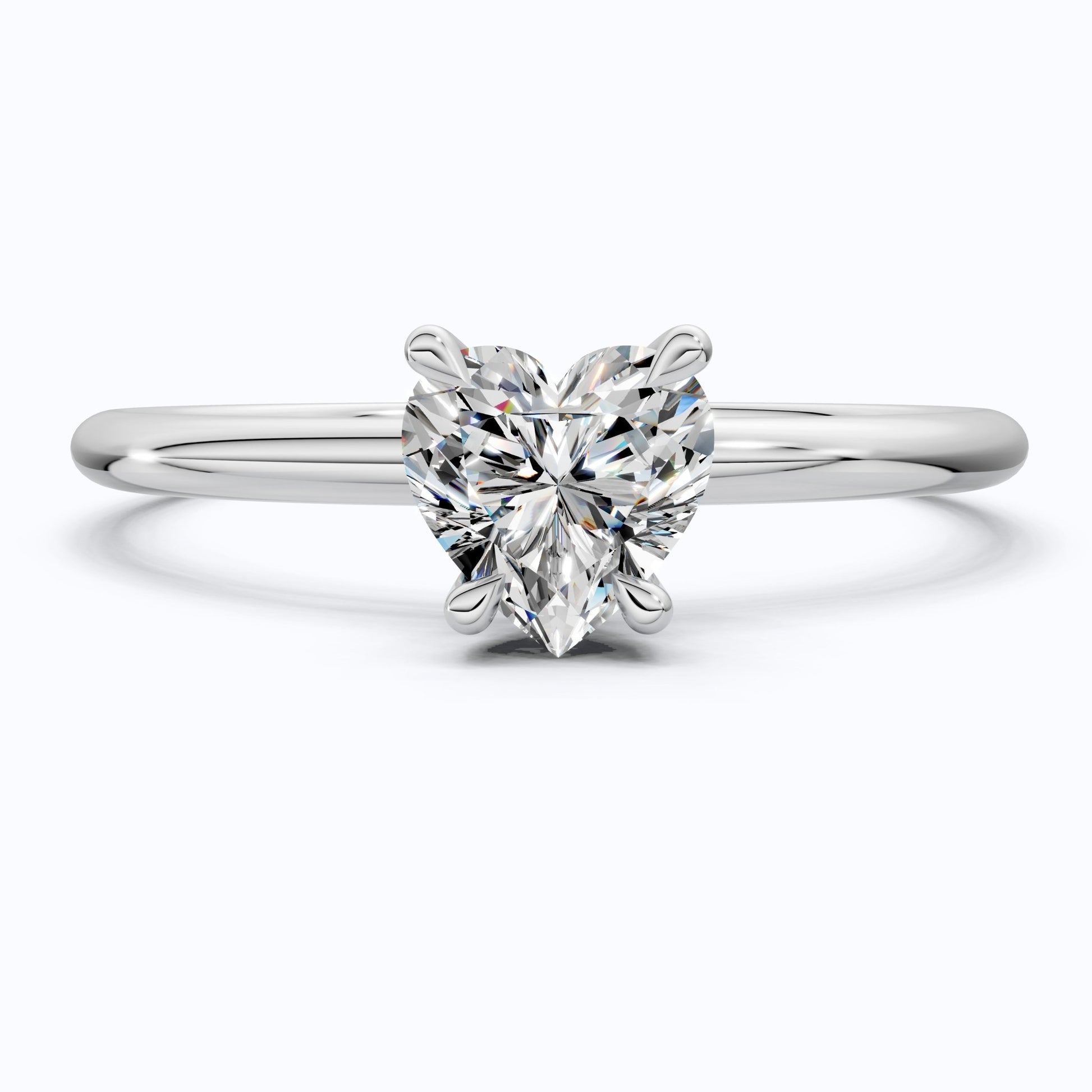 Romantic Heart Cut Solitaire Engagement Ring in 14k Solid Gold, 0.50 CT Heart Cut Lab Grown Diamond, Proposal Ring Gift for - Shoora Designs