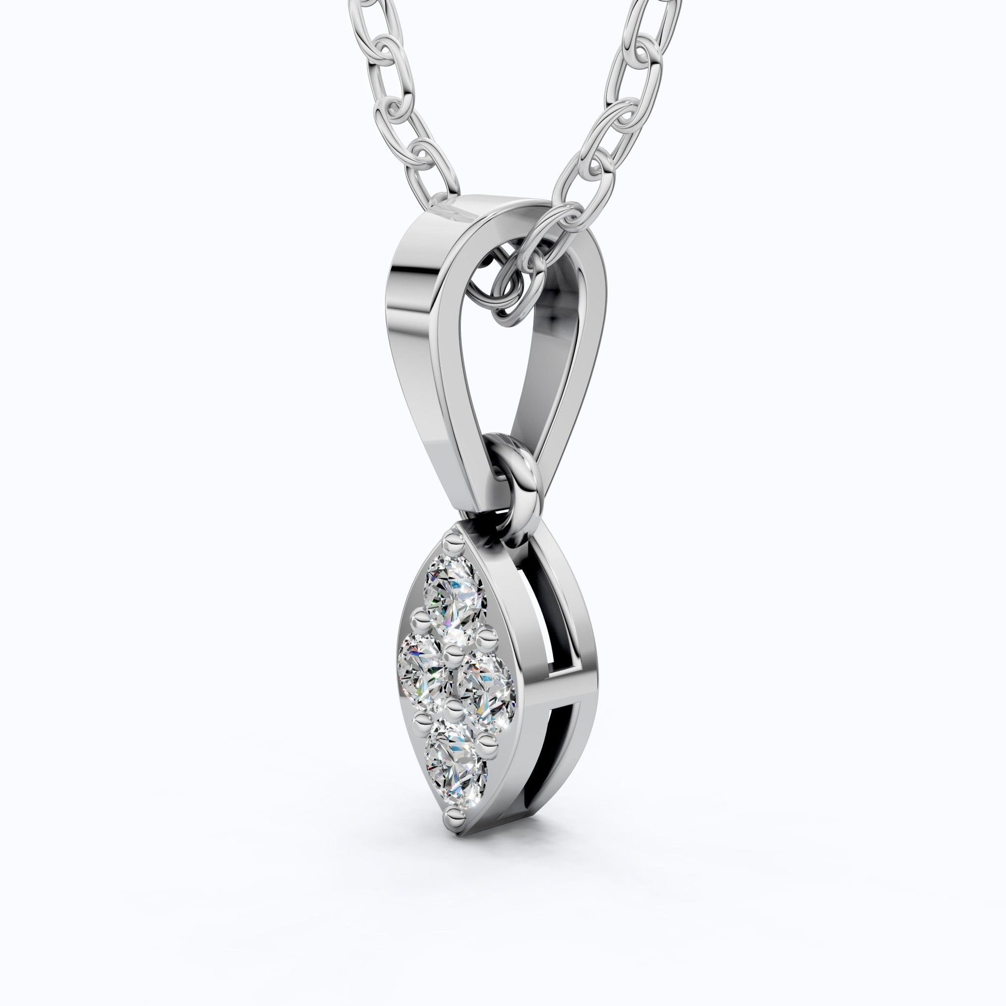 Round Cluster Micro Everyday Pendant in 14k Solid Gold, 0.12 TCW Round Cut Lab Grown Diamonds, Special Gift For Daughter - Shoora Designs