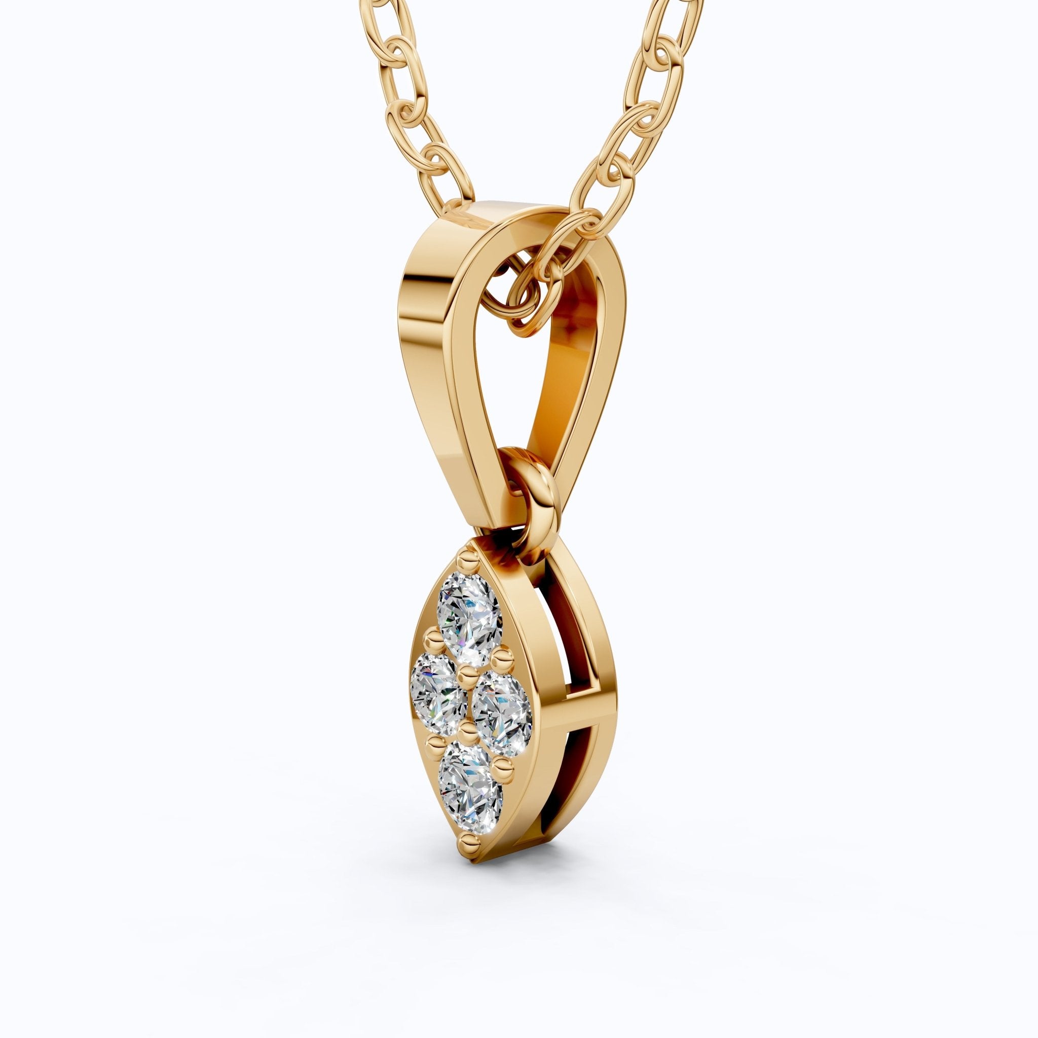Round Cluster Micro Everyday Pendant in 14k Solid Gold, 0.12 TCW Round Cut Lab Grown Diamonds, Special Gift For Daughter - Shoora Designs