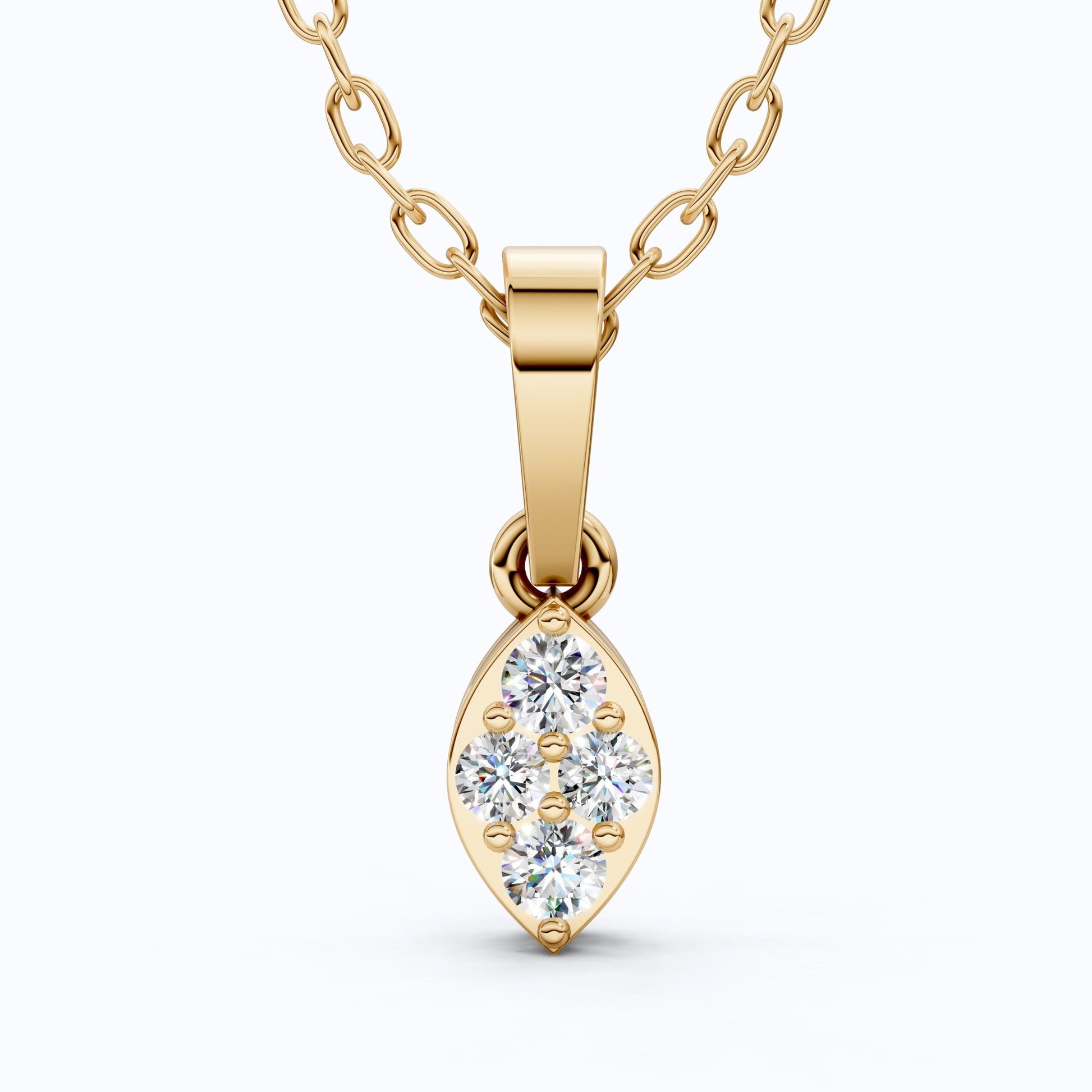 Round Cluster Micro Everyday Pendant in 14k Solid Gold, 0.12 TCW Round Cut Lab Grown Diamonds, Special Gift For Daughter - Shoora Designs