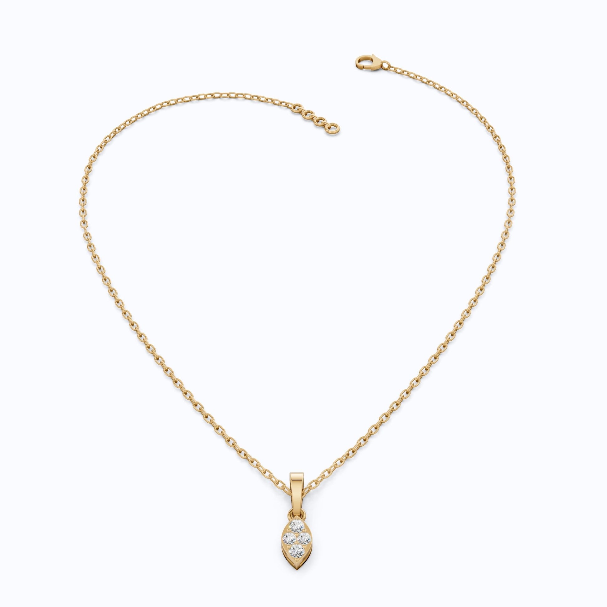Round Cluster Micro Everyday Pendant in 14k Solid Gold, 0.12 TCW Round Cut Lab Grown Diamonds, Special Gift For Daughter - Shoora Designs