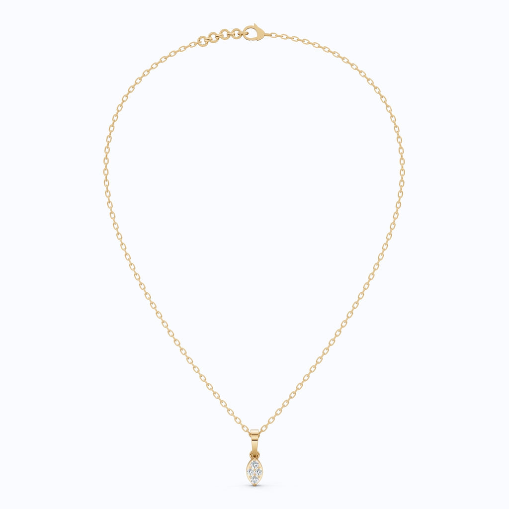Round Cluster Micro Everyday Pendant in 14k Solid Gold, 0.12 TCW Round Cut Lab Grown Diamonds, Special Gift For Daughter - Shoora Designs