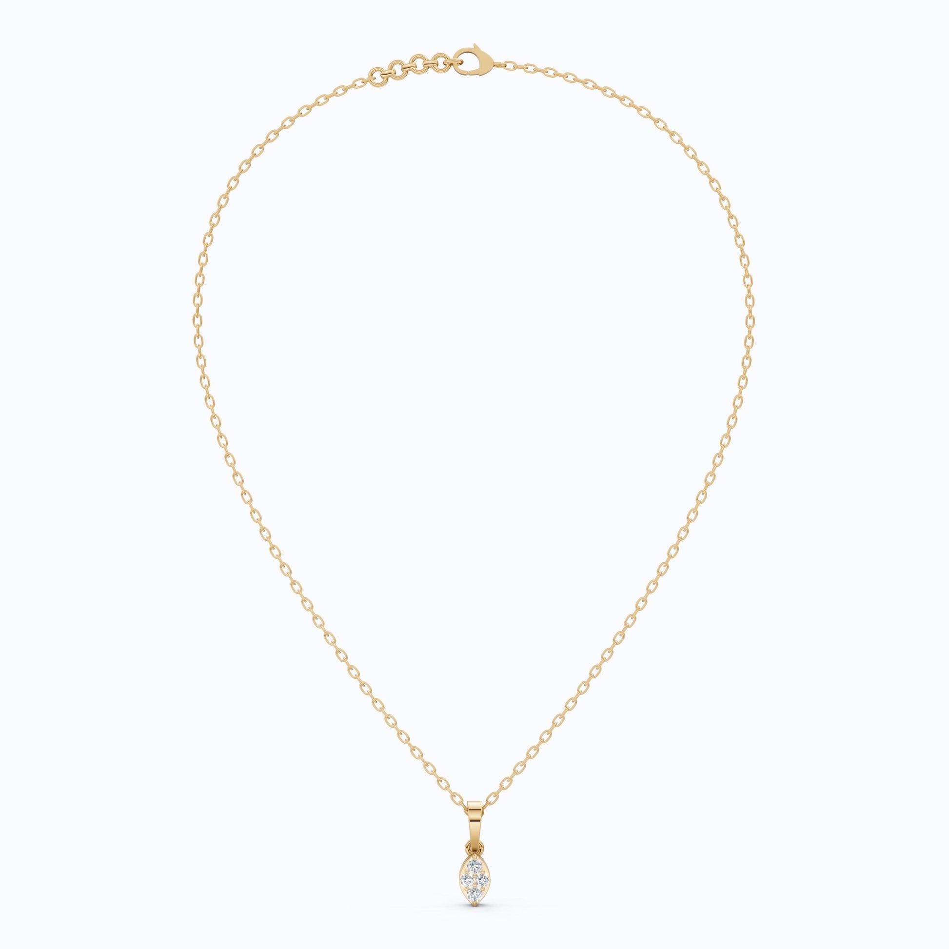 Round Cluster Micro Everyday Pendant in 14k Solid Gold, 0.12 TCW Round Cut Lab Grown Diamonds, Special Gift For Daughter - Shoora Designs