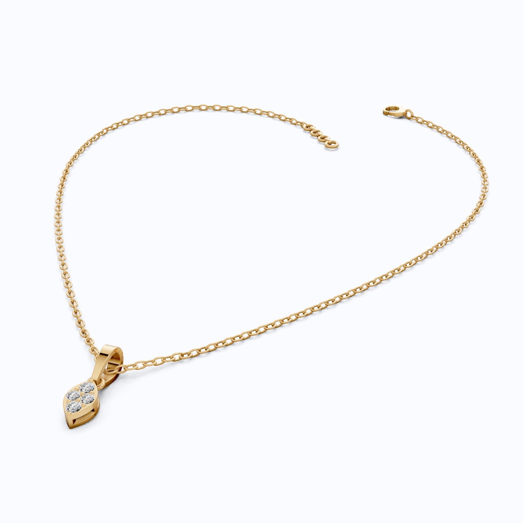 Round Cluster Micro Everyday Pendant in 14k Solid Gold, 0.12 TCW Round Cut Lab Grown Diamonds, Special Gift For Daughter - Shoora Designs