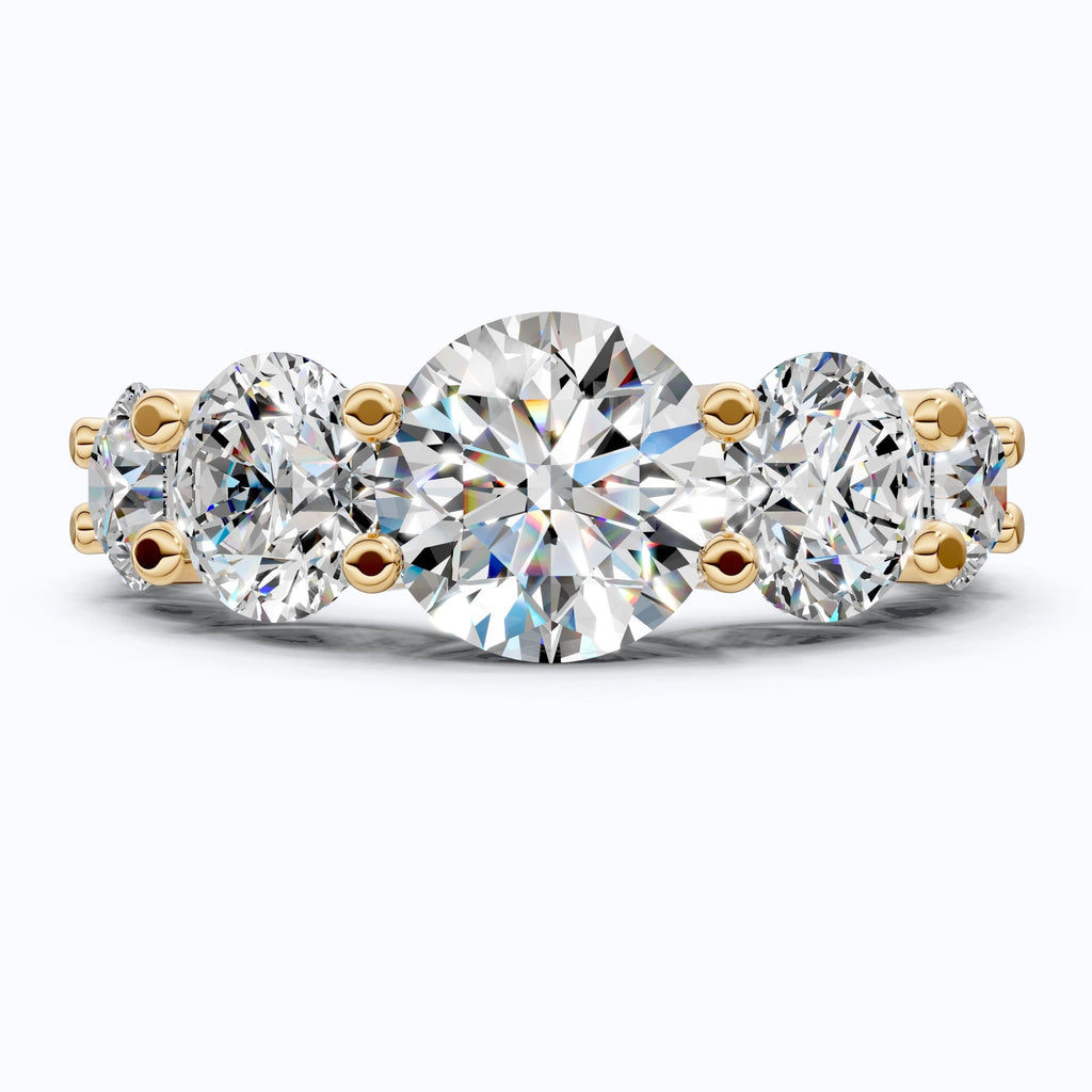 Seven Stone Graduated Prong Set Eternity Wedding Band in 14k Solid Gold, 4.61 TCW Round Cut Lab Grown Diamonds, Anniversary Gift for Wife, Everyday Wedding Band - Shoora Designs